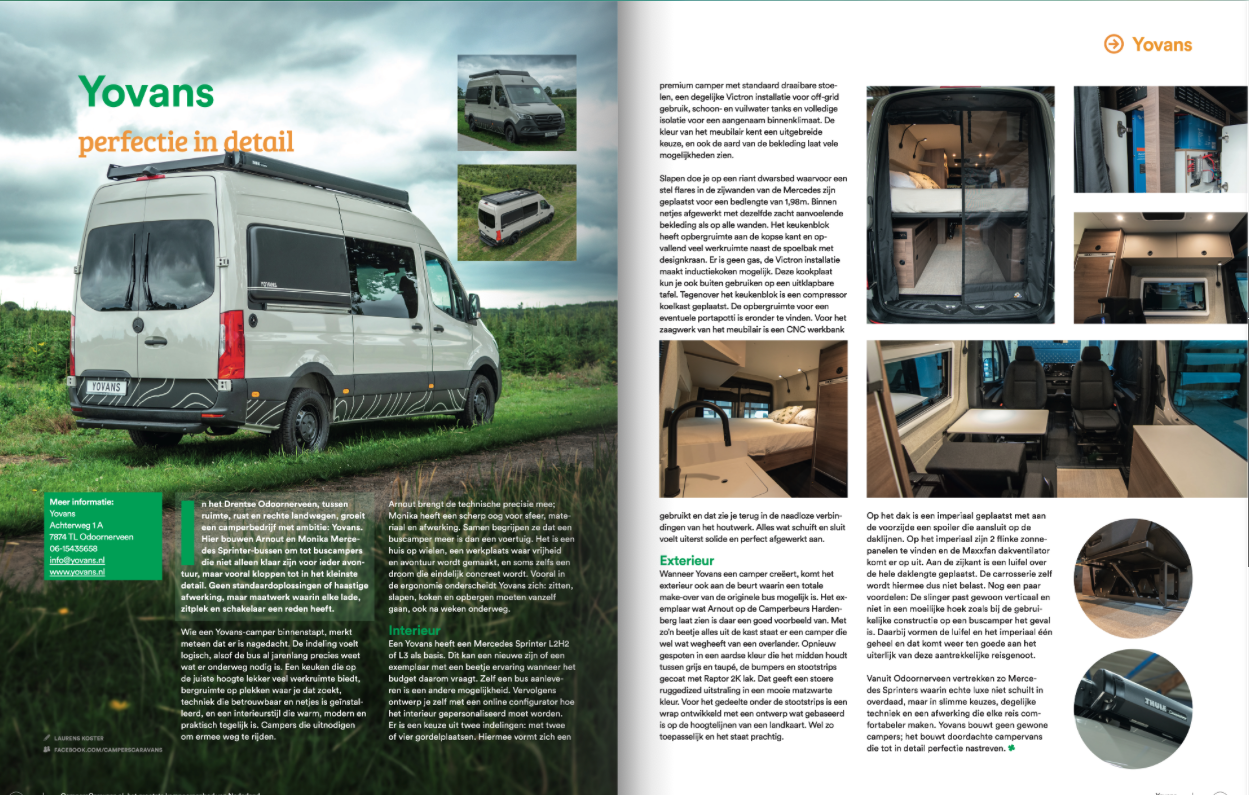 Yovans - perfectie in detail, artikel in CampersCaravans editie 05/2026